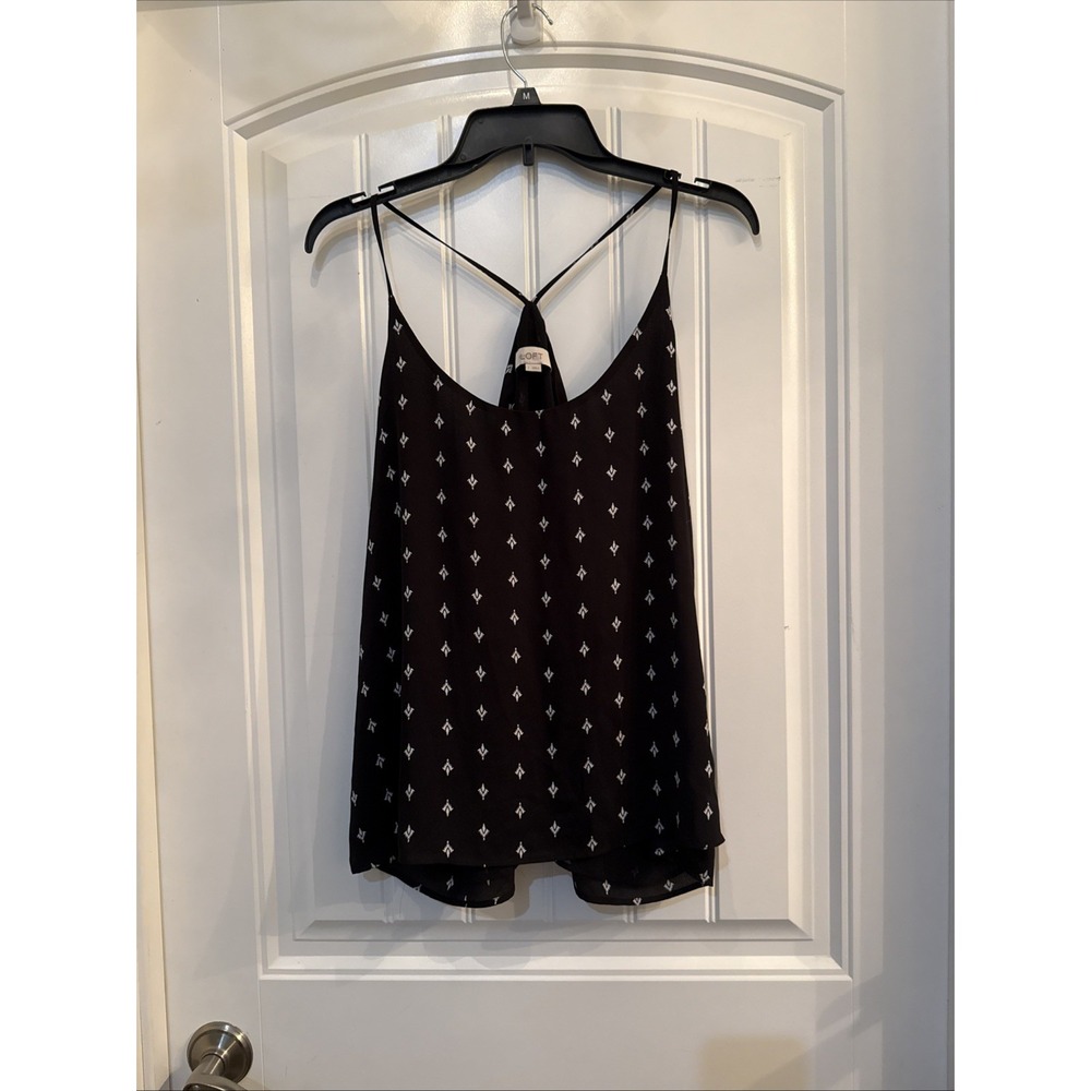 LOFT Black Printed Strappy Cami Top